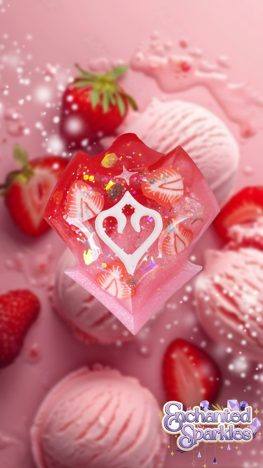 Final Fantasy XIV Strawberry Jobstone Keychain